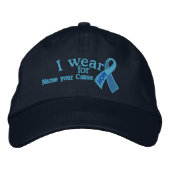 Gepersonaliseerde Blue Hope Ribbon Awareness Jouw  Geborduurde Pet (Voorkant)