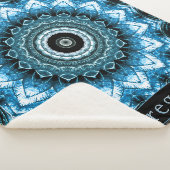 Gepersonaliseerde Blue Hosta Mandala Sherpa Deken (3/4)