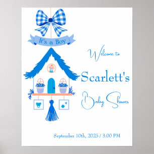 Gepersonaliseerde Blue House Het is een Boy Baby s Poster
