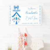 Gepersonaliseerde Blue House Het is een Boy Baby s Spandoek (Insitu)