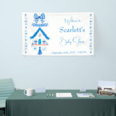 Gepersonaliseerde Blue House Het is een Boy Baby s Spandoek (Beurs)