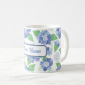 Gepersonaliseerde Blue Hydrangea Blooms Koffiemok (Voorkant rechts)