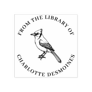 Gepersonaliseerde Blue Jay Book Stamp Custom Ex Li Rubberstempel