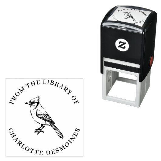 Gepersonaliseerde Blue Jay Book Stamp Custom Ex Li Zelfinktende Stempel (In situ)
