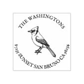 Gepersonaliseerde Blue Jay Retour Adres Stempelnaa Rubberstempel (Afrduk)