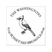 Gepersonaliseerde Blue Jay Retour Adres Stempelnaa Zelfinktende Stempel (Design)