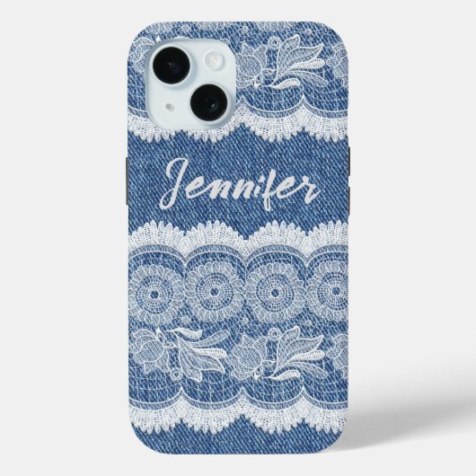 Gepersonaliseerde Blue Jean Denim iPhone / iPad ca Case-Mate iPhone Case (Achterkant)