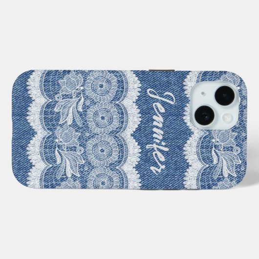 Gepersonaliseerde Blue Jean Denim iPhone / iPad ca Case-Mate iPhone Case (Achterkant (horizontaal))