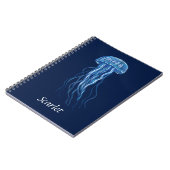 Gepersonaliseerde Blue Jellyfish illustratie ontwe Notitieboek (Linkerzijde)