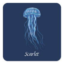 Gepersonaliseerde Blue Jellyfish illustratie ontwe