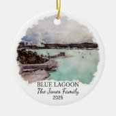 Gepersonaliseerde Blue Lagoon, IJsland Gift Keramisch Ornament (Voorkant)