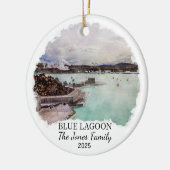 Gepersonaliseerde Blue Lagoon, IJsland Gift Keramisch Ornament (Links)