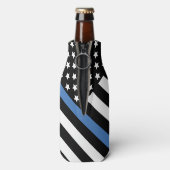 Gepersonaliseerde Blue Line Politie Pensioen Parti Flesjeskoeler (Fles Achterkant)