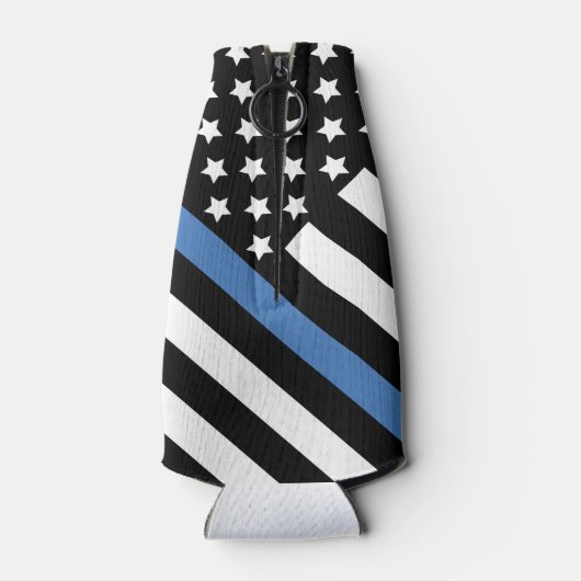 Gepersonaliseerde Blue Line Politie Pensioen Parti Flesjeskoeler (Achterkant)