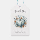Gepersonaliseerde Blue Little Pumpkin Gift Labels Cadeaulabel (Voorkant)