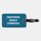 Gepersonaliseerde Blue Lone Wolf Bagagelabel (Achterkant horizontaal)