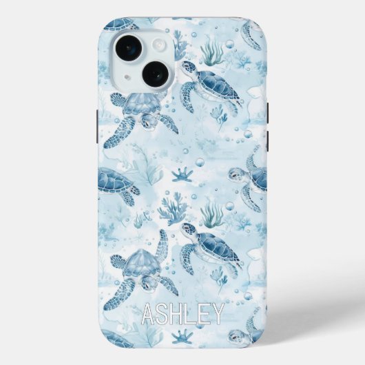 Gepersonaliseerde Blue Ocean onder het Zee Turtles Case-Mate iPhone Case (Achterkant)