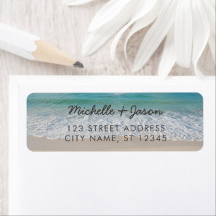 Gepersonaliseerde Blue Ocean Summer Beach Golven Etiket
