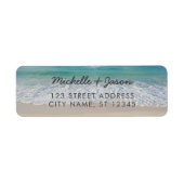 Gepersonaliseerde Blue Ocean Summer Beach Golven Etiket (Voorkant)