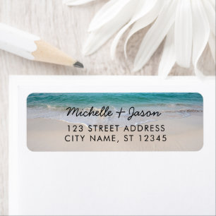 Gepersonaliseerde Blue Ocean Summer Beach Golven Etiket