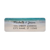 Gepersonaliseerde Blue Ocean Summer Beach Golven Etiket (Voorkant)
