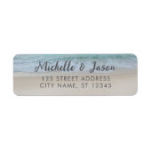 Gepersonaliseerde Blue Ocean Summer Beach Golven Etiket (Voorkant)