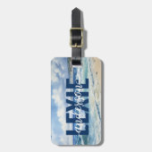 Gepersonaliseerde Blue Ocean Waves Bagagelabel (Voorkant verticaal)