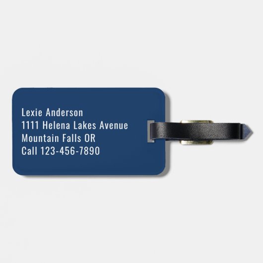 Gepersonaliseerde Blue Ocean Waves Bagagelabel (Achterkant horizontaal)