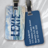 Gepersonaliseerde Blue Ocean Waves Bagagelabel