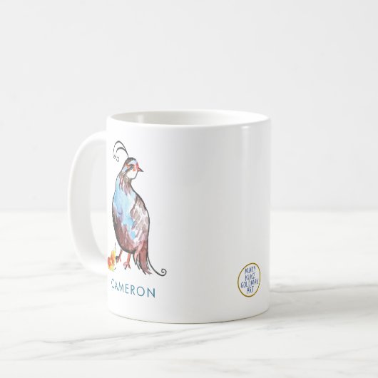 Gepersonaliseerde Blue Partridge Pear Tree Boho Va Koffiemok (Voorkant links)