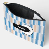 Gepersonaliseerde Blue Peach Waterverf Gestreept G Etui (Open)