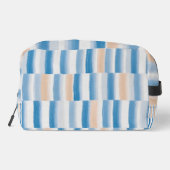 Gepersonaliseerde Blue Peach Waterverf Gestreept Toilettasje (Achterkant)