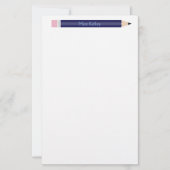 Gepersonaliseerde Blue Pencil Teacher Custom Briefpapier (Voorkant)