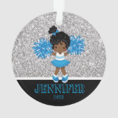 Gepersonaliseerde Blue Photo Cheerleading Ornament (achterkant)