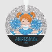 Gepersonaliseerde Blue Photo Cheerleading Ornament (achterkant)