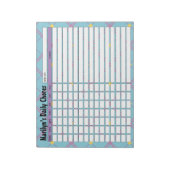 Gepersonaliseerde Blue & Pink Plaid Dagelijkse Cho Notitieblok (Linkerzijde)