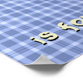 Gepersonaliseerde Blue Plaid Kwekerij Kunst - Lamb Poster (Hoek)