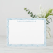 Gepersonaliseerde Blue Plaid Nieuwe Baby Stationer Bedankkaart (Staand voorkant)