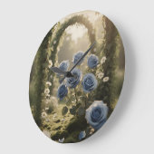 Gepersonaliseerde Blue Roos Elegance – Uniek Roman Grote Klok (Hoek)