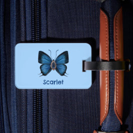 Gepersonaliseerde Blue Sapphire Peacock Royal Butt Bagagelabel