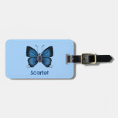 Gepersonaliseerde Blue Sapphire Peacock Royal Butt Bagagelabel (Voorkant horizontaal)