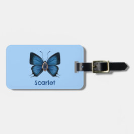 Gepersonaliseerde Blue Sapphire Peacock Royal Butt Bagagelabel