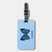 Gepersonaliseerde Blue Sapphire Peacock Royal Butt Bagagelabel (Voorkant verticaal)