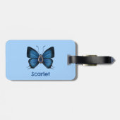 Gepersonaliseerde Blue Sapphire Peacock Royal Butt Bagagelabel (Achterkant horizontaal)