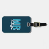 Gepersonaliseerde Blue Shadow Mr. Husband Bagagelabel (Voorkant horizontaal)