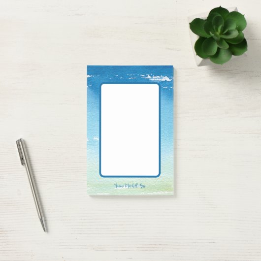 Gepersonaliseerde Blue Sky Ocean Waves Notes (Kantoor)