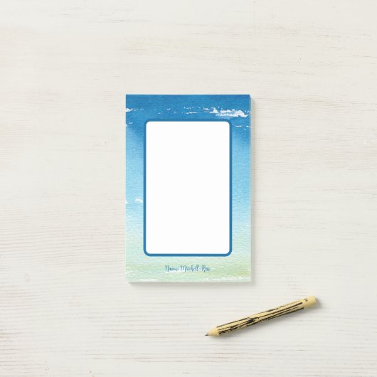 Gepersonaliseerde Blue Sky Ocean Waves Notes (Op bureau)