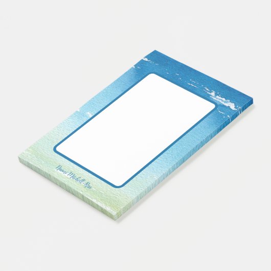 Gepersonaliseerde Blue Sky Ocean Waves Notes (Schuin)