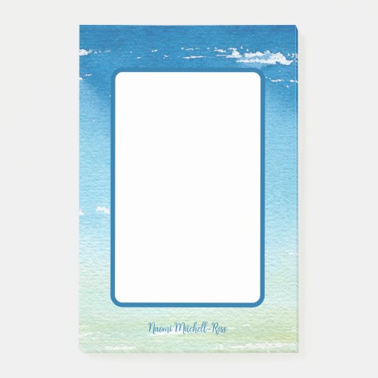 Gepersonaliseerde Blue Sky Ocean Waves Notes (Voorkant)