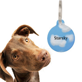 Gepersonaliseerde Blue Sky Pet ID Tag Huisdierpenning